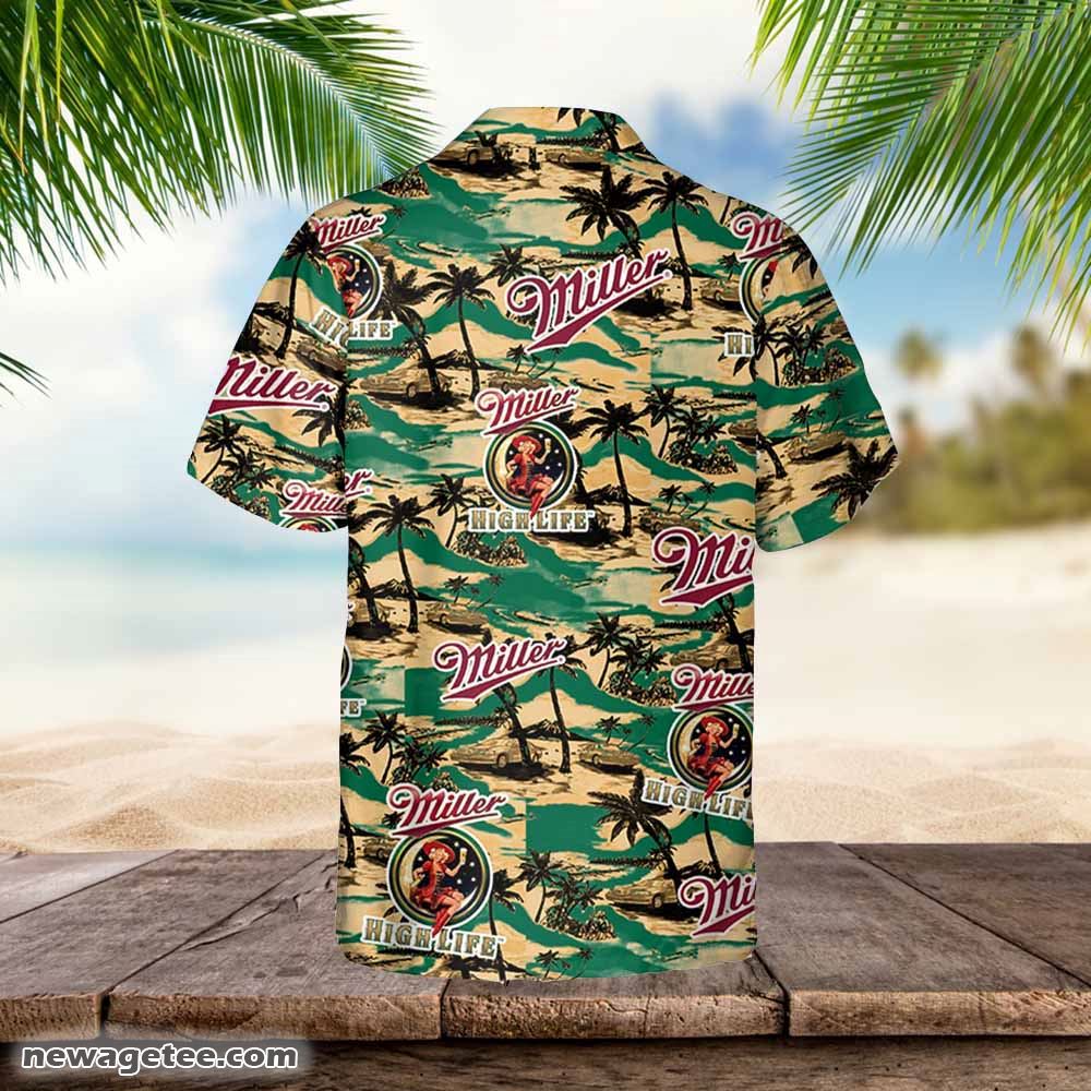 Miller High Life Hawaiian Sea Island Pattern Shirt Hawaii