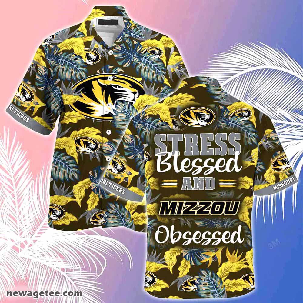 Missouri Tigers Summer Beach Hawaiian Shirt Stress Blessed Obsessed
