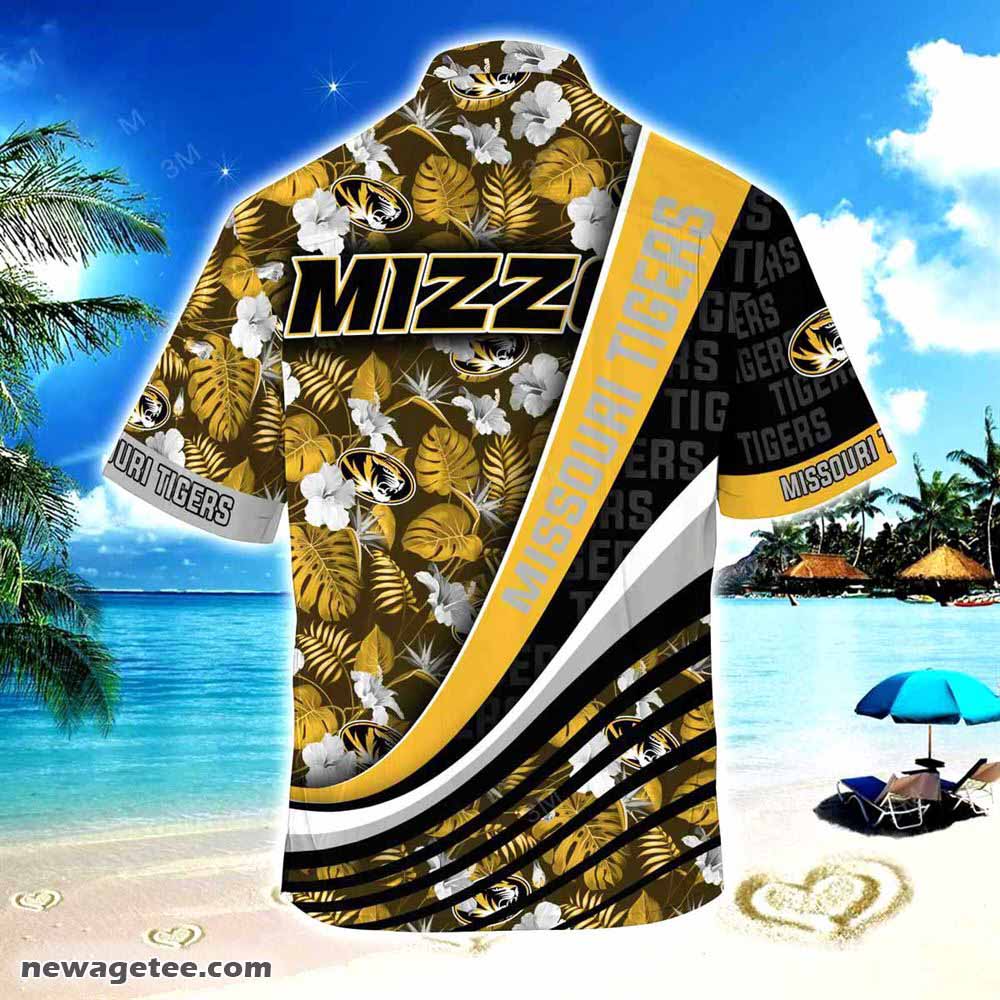 Missouri Tigers Summer Beach Hawaiian Shirt With Tropical Flower Pattern