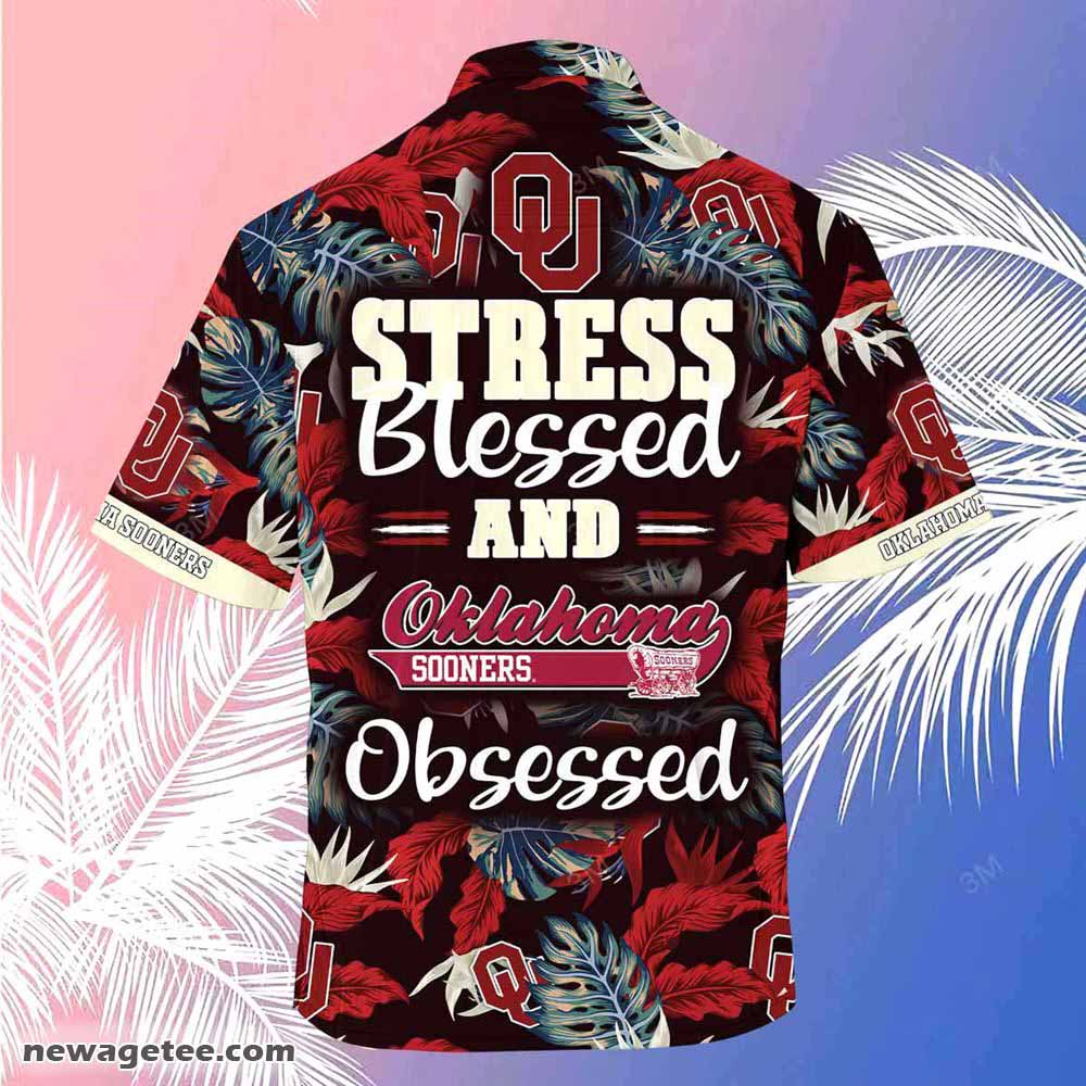Oklahoma Sooners Summer Beach Hawaiian Shirt Stress Blessed Obsessed Oklahoma Sooners Summer Beach Hawaiian Shirt Stress Blessed Obsessed