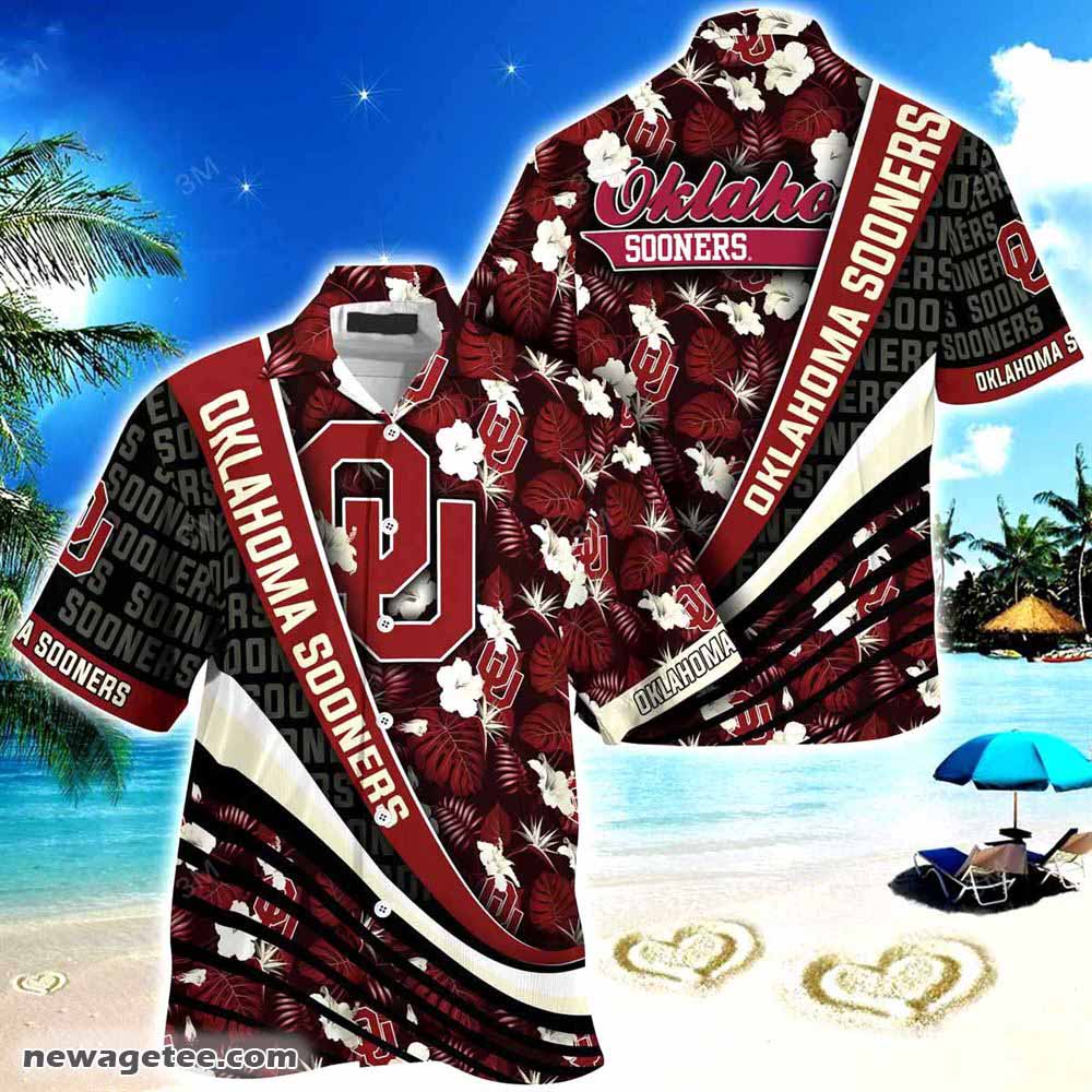 Oklahoma Sooners Summer Beach Hawaiian Shirt With Tropical Flower Pattern