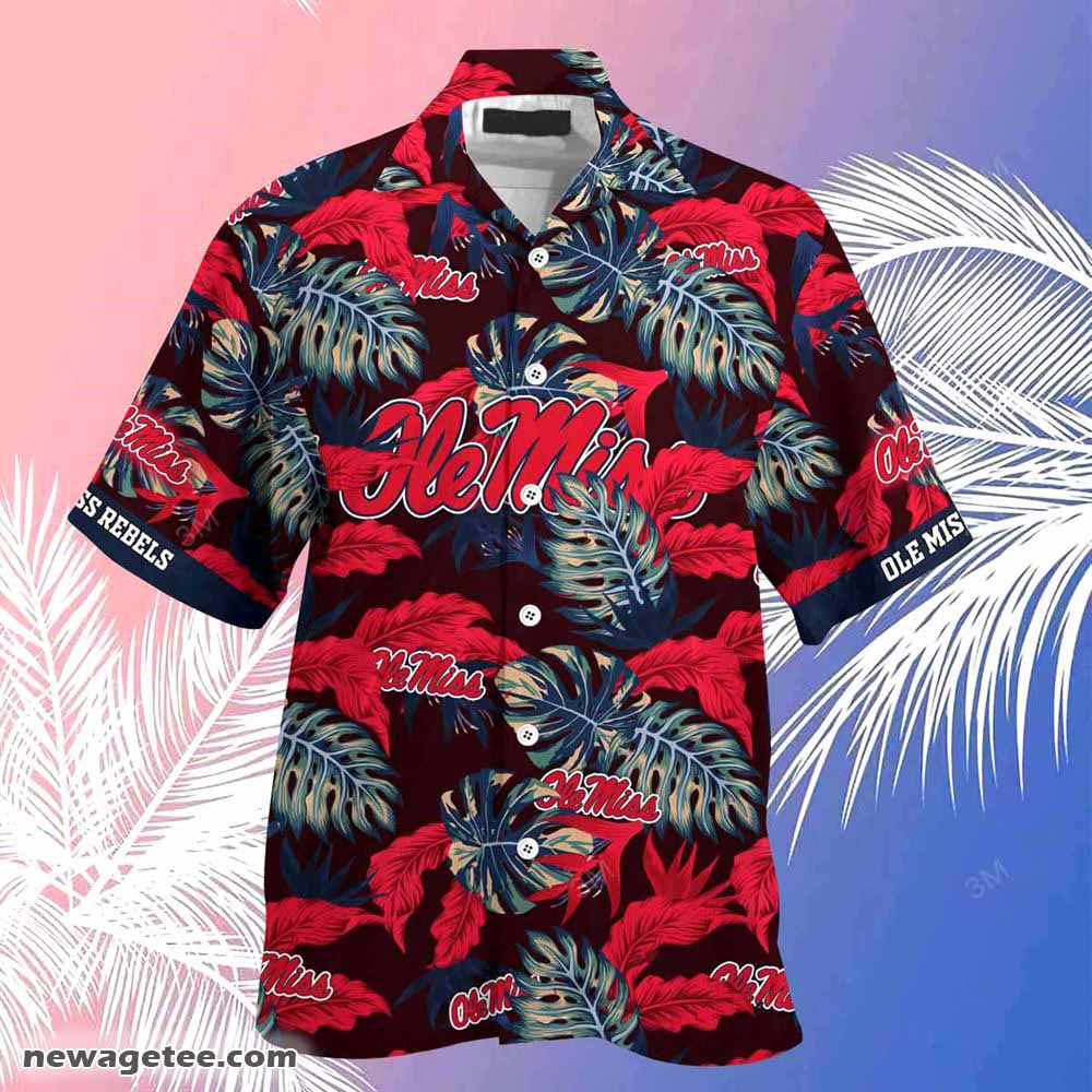 Ole Miss Rebels Summer Beach Hawaiian Shirt Stress Blessed Obsessed