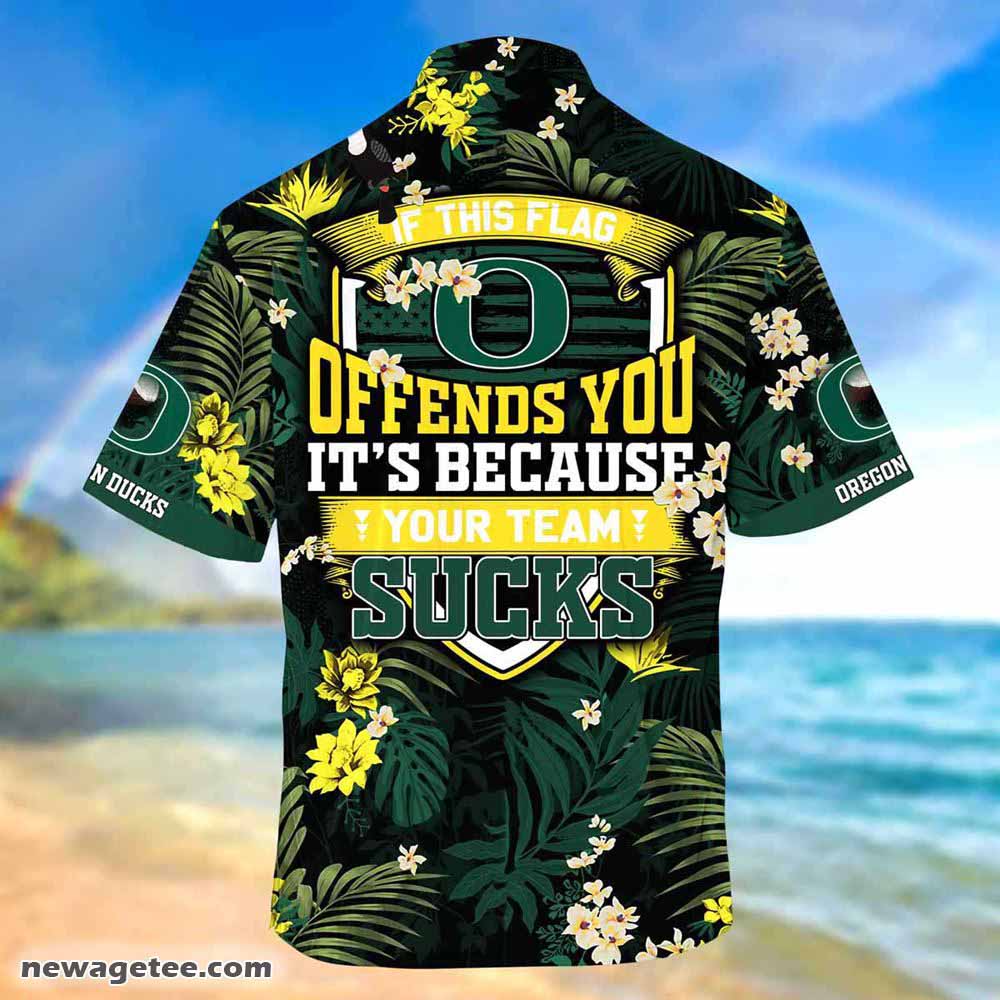 Oregon Ducks Summer Beach Hawaiian Shirt This Flag Offends You Oregon Ducks Summer Beach Hawaiian Shirt This Flag Offends You