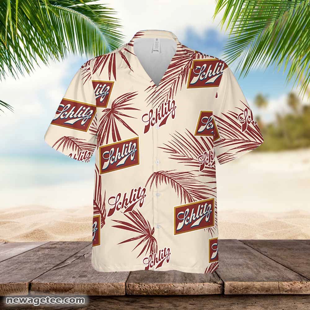 Schlitz Hawaiian Button Up Shirt Palm Leaves Pattern Party Schlitz Hawaiian Button Up Shirt Palm Leaves Pattern Party