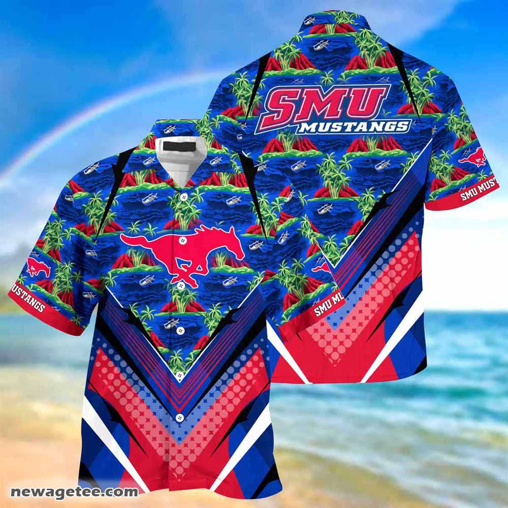 Smu Mustangs Summer Beach Hawaiian Shirt For Sports Fans This Season Smu Mustangs Summer Beach Hawaiian Shirt For Sports Fans This Season