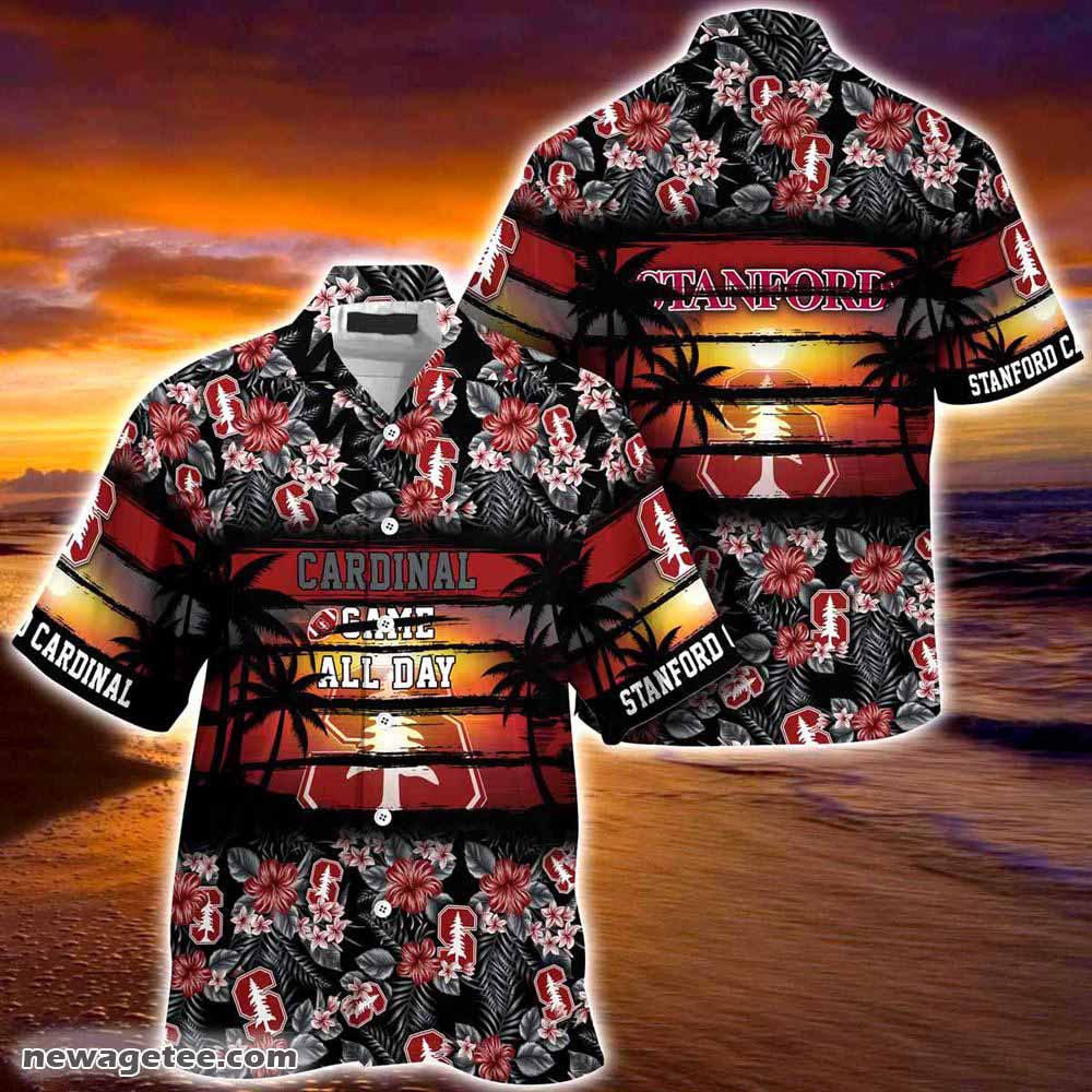 Stanford Cardinal Summer Beach Hawaiian Shirt Hibiscus Pattern For Sports Fan Stanford Cardinal Summer Beach Hawaiian Shirt Hibiscus Pattern For Sports Fan