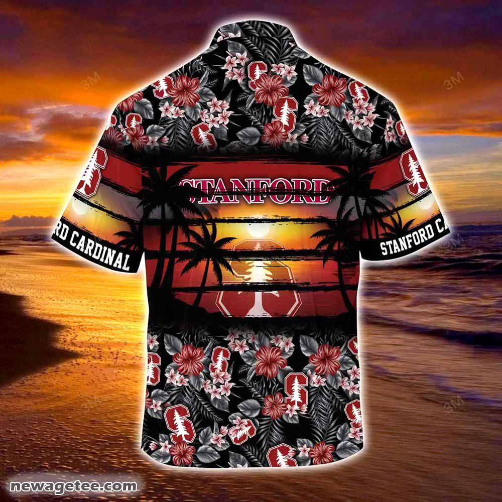 Stanford Cardinal Summer Beach Hawaiian Shirt Hibiscus Pattern For Sports Fan