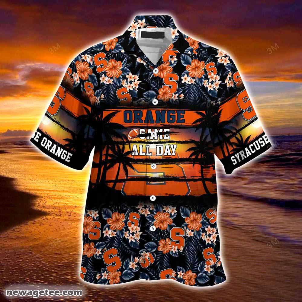 Syracuse Orange Summer Beach Hawaiian Shirt Hibiscus Pattern For Sports Fan Syracuse Orange Summer Beach Hawaiian Shirt Hibiscus Pattern For Sports Fan