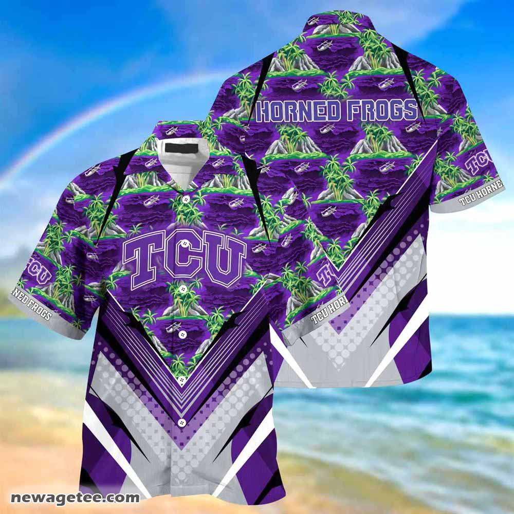 Tcu Horned Frogs Summer Beach Hawaiian Shirt For Sports Fans This Season Tcu Horned Frogs Summer Beach Hawaiian Shirt For Sports Fans This Season
