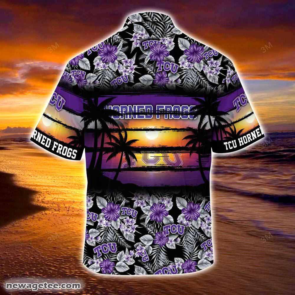 Tcu Horned Frogs Summer Beach Hawaiian Shirt Hibiscus Pattern For Sports Fan