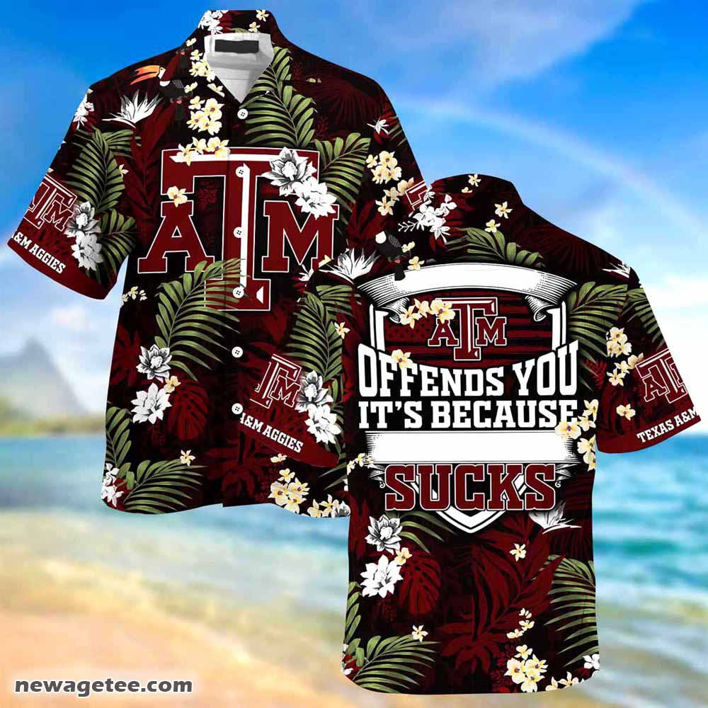 Texas A M Aggies Summer Beach Hawaiian Shirt This Flag Offends You