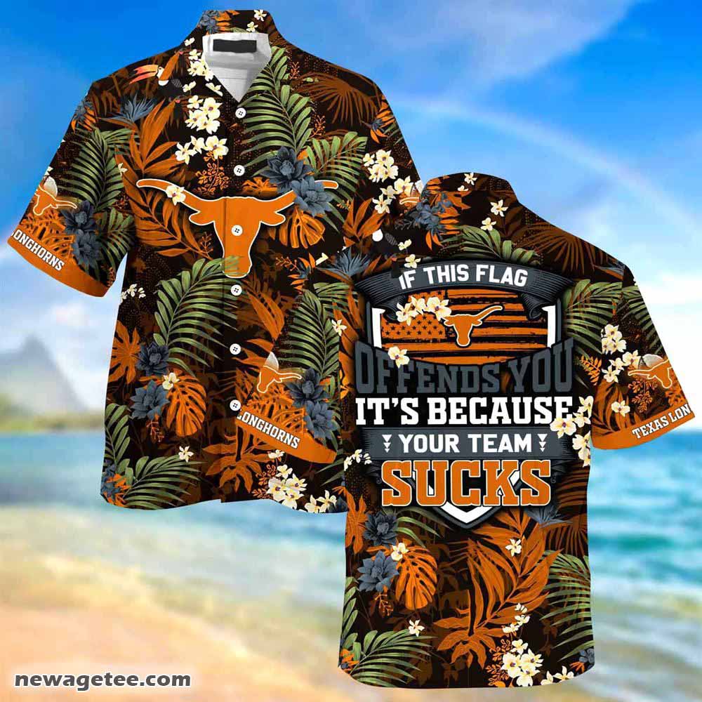 Texas Longhorns Summer Beach Hawaiian Shirt This Flag Offends You
