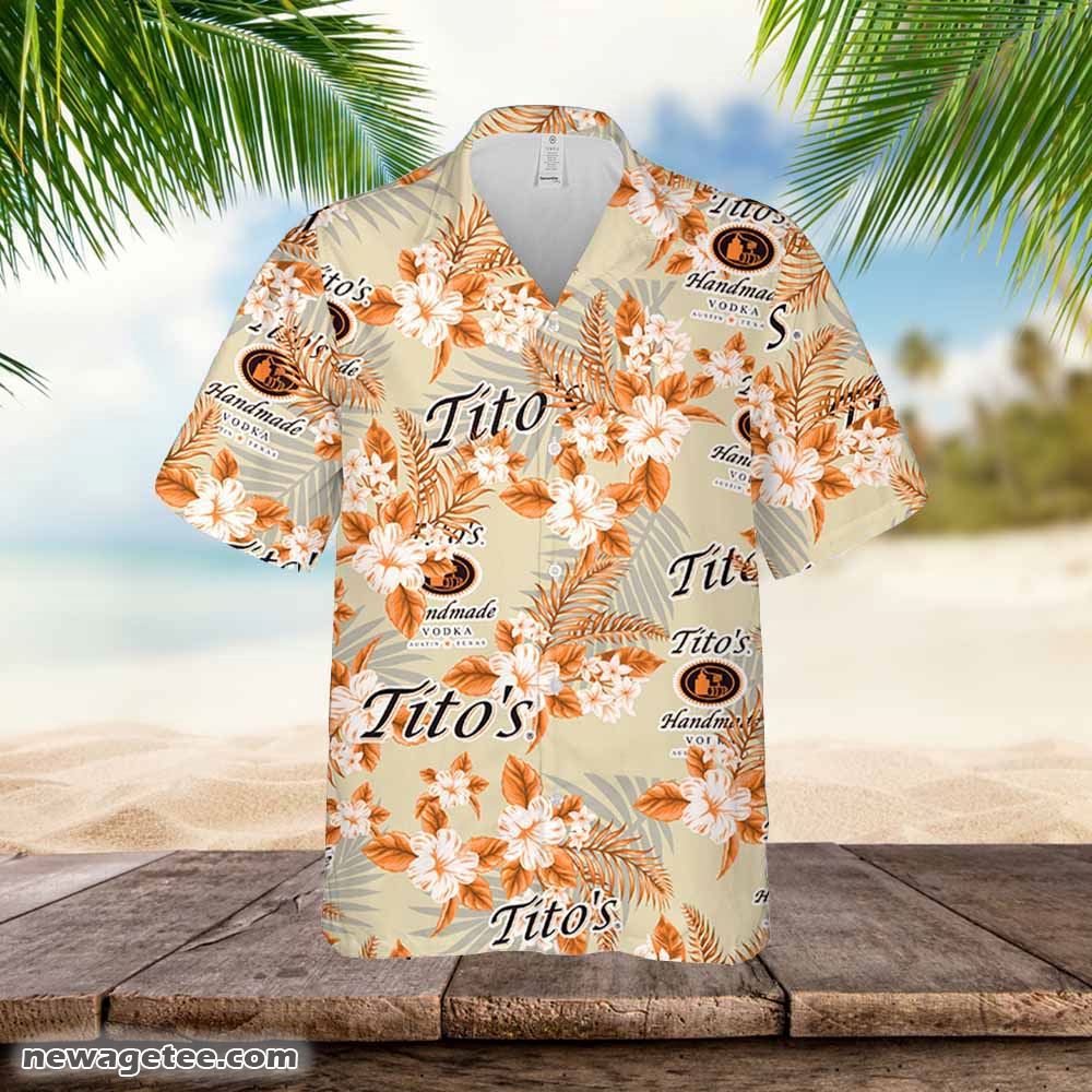Tito’s Vodka Hawaiian Button Up Shirt Flowers Pattern Tito’s Vodka Hawaiian Button Up Shirt Flowers Pattern