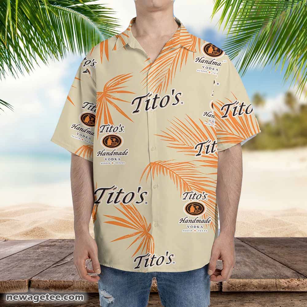 Tito’s Vodka Hawaiian Palm Leaves Pattern Shirt Beer Tito’s Vodka Hawaiian Palm Leaves Pattern Shirt Beer
