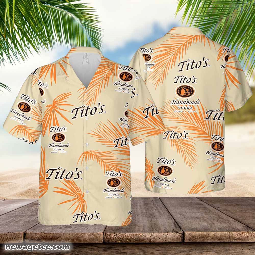 Tito’s Vodka Hawaiian Palm Leaves Pattern Shirt Beer Tito’s Vodka Hawaiian Palm Leaves Pattern Shirt Beer