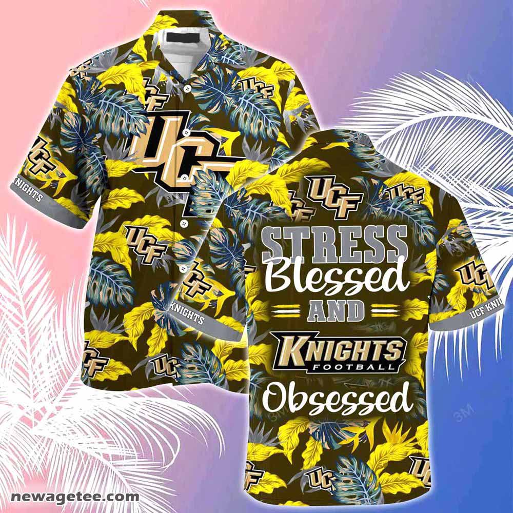 Ucf Knights Summer Beach Hawaiian Shirt Stress Blessed Obsessed