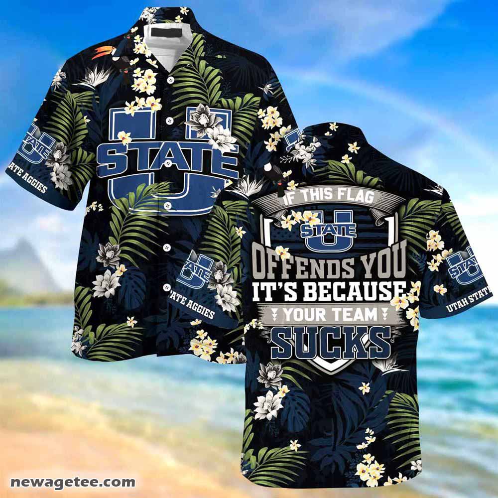 Utah State Aggies Summer Beach Hawaiian Shirt This Flag Offends You