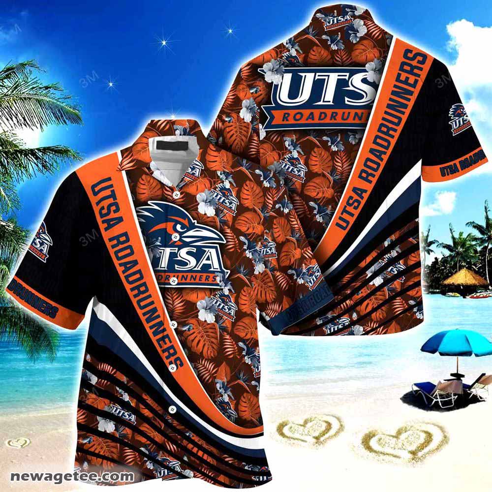 Utsa Roadrunners Summer Beach Hawaiian Shirt With Tropical Flower Pattern Utsa Roadrunners Summer Beach Hawaiian Shirt With Tropical Flower Pattern