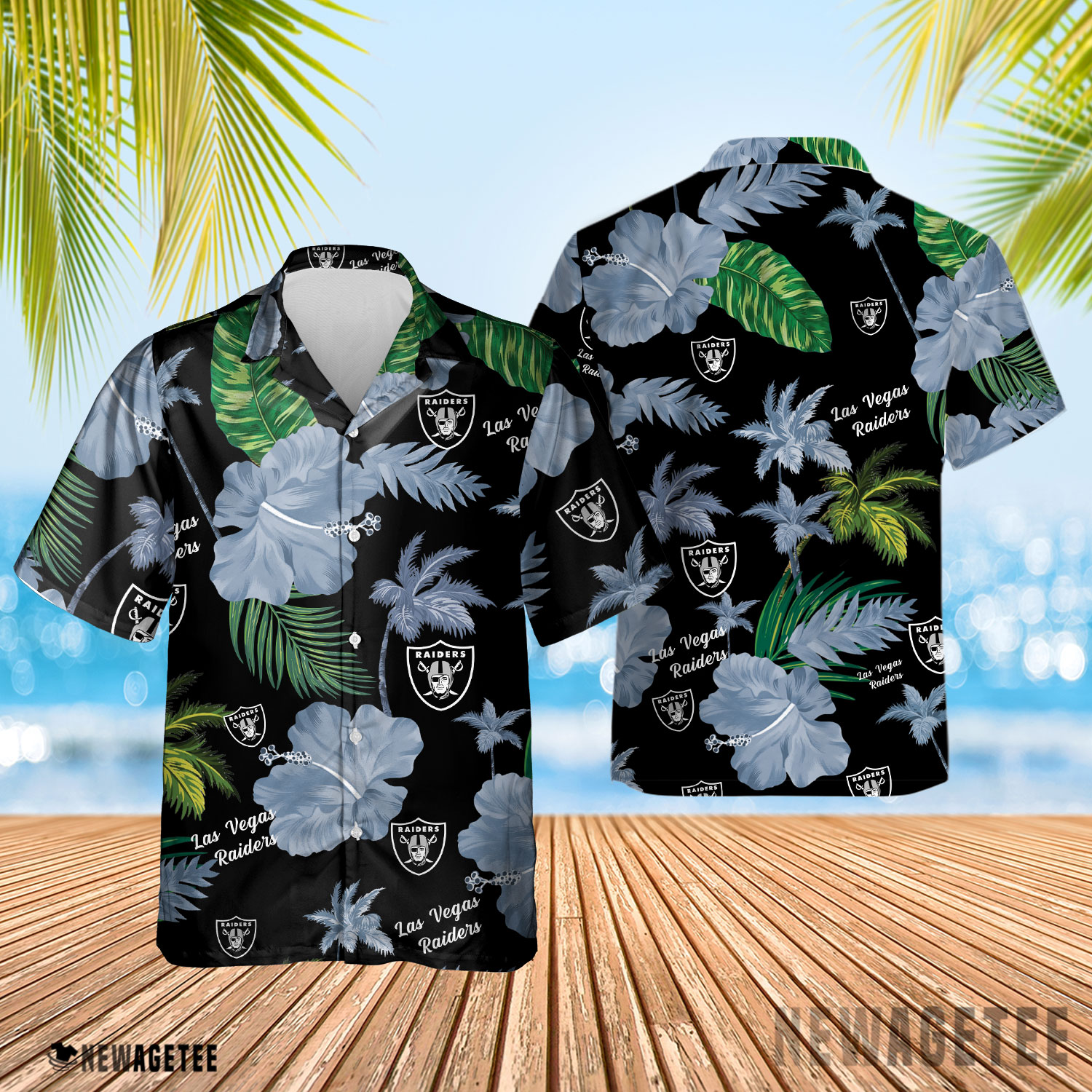 Las Vegas Raiders Nfl Color Hibiscus Button Up Hawaiian Shirt Las Vegas Raiders Nfl Color Hibiscus Button Up Hawaiian Shirt
