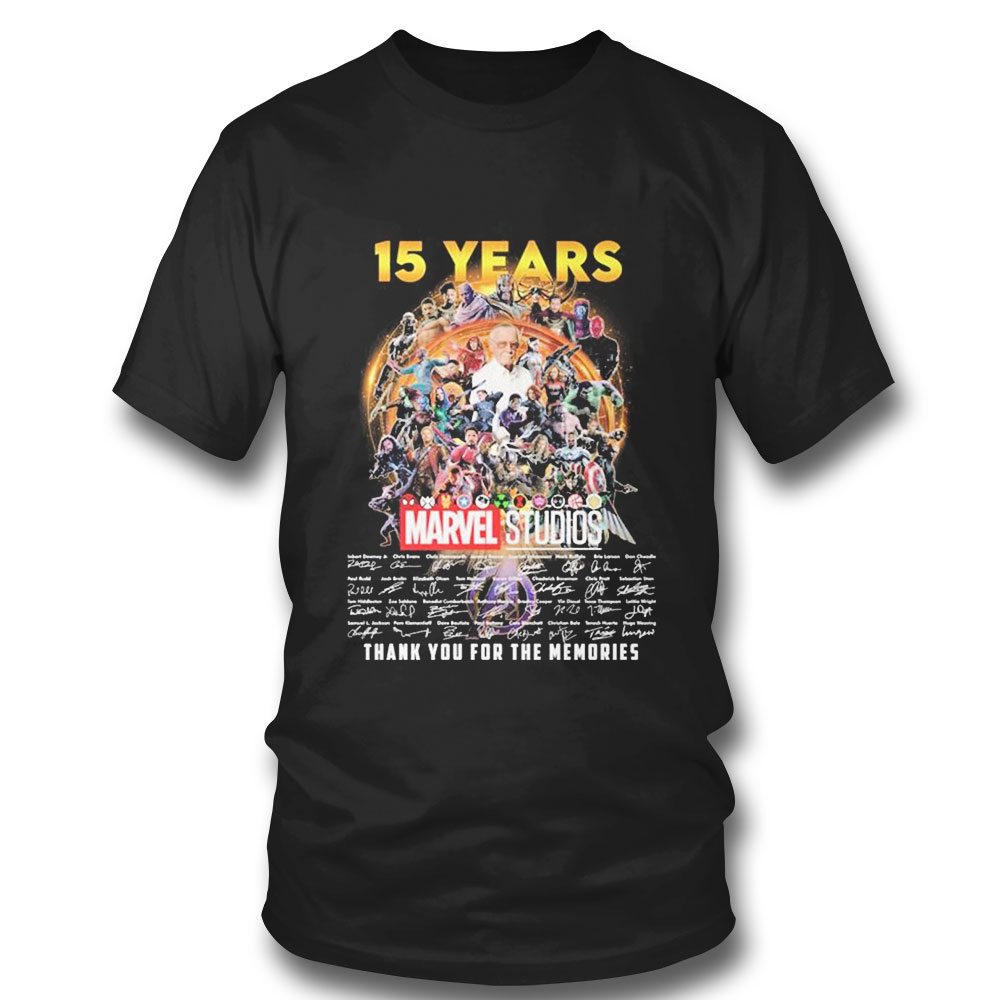 15 Years Marvel Studios Signature Thank You For The Memories T-shirt