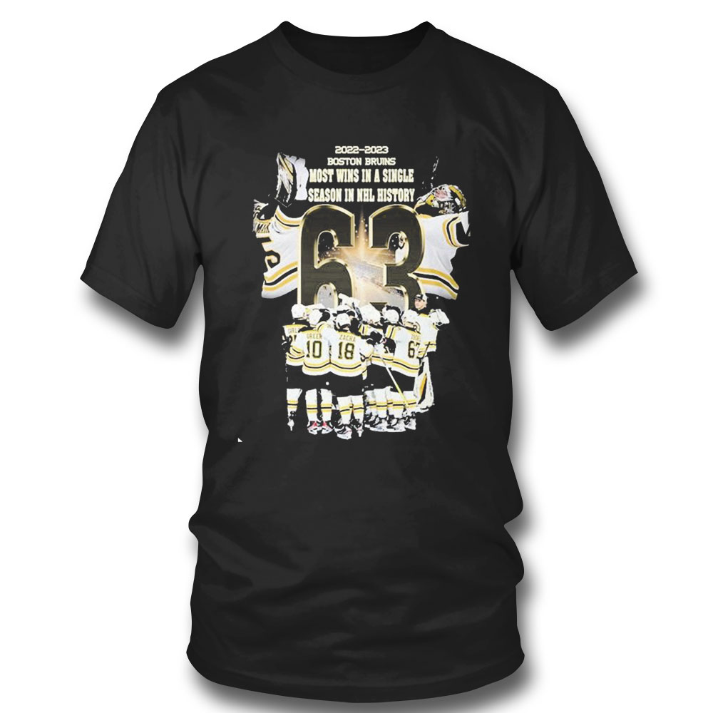 2022 2023 Boston Bruins 63 Most Wins A Single Season In Nhl History T-shirt
