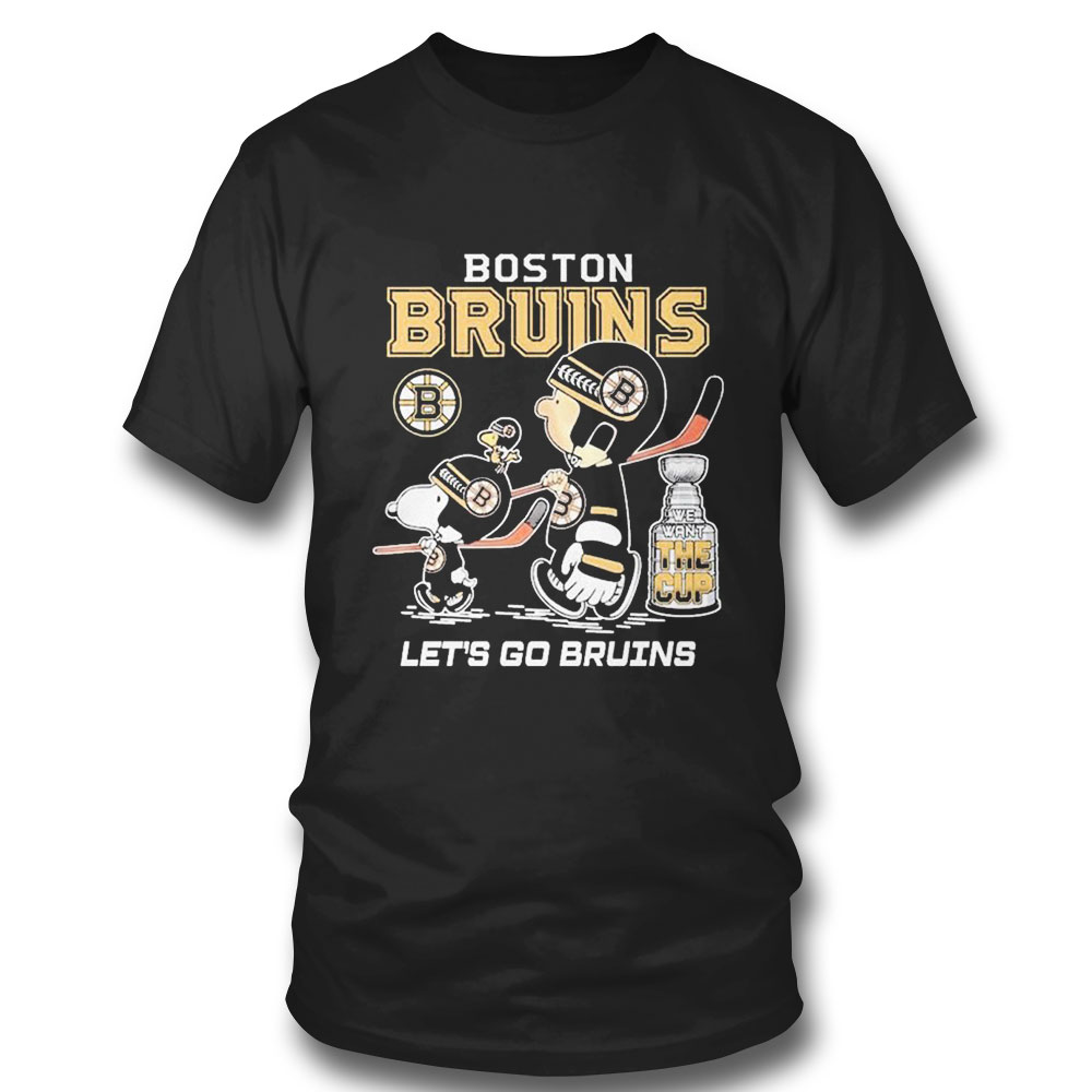 Boston Bruins Snoopy Lets Go Bruins We Want The Cup T-shirt