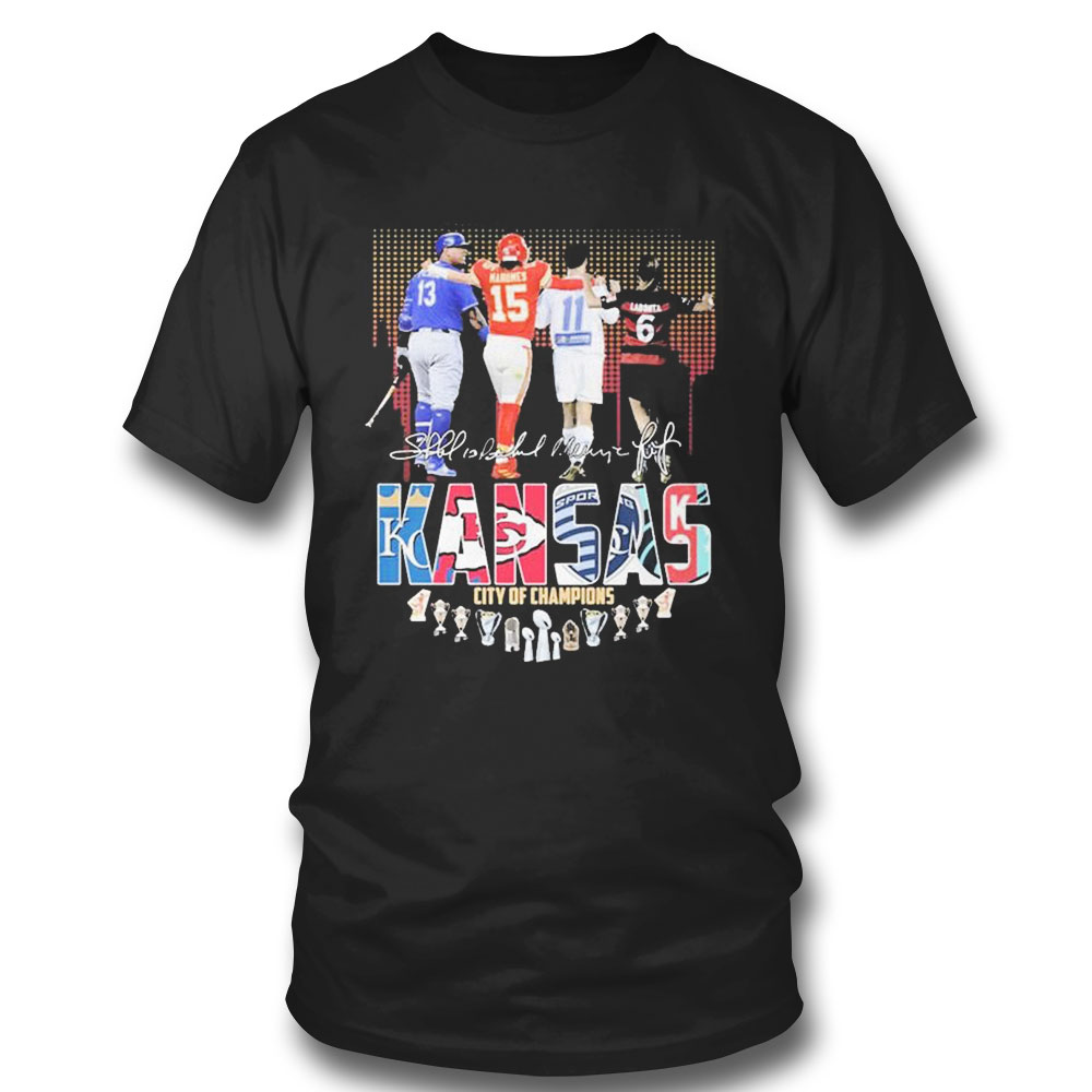 City Of Champions Kansas Sport Teams Players Signatures T-shirt