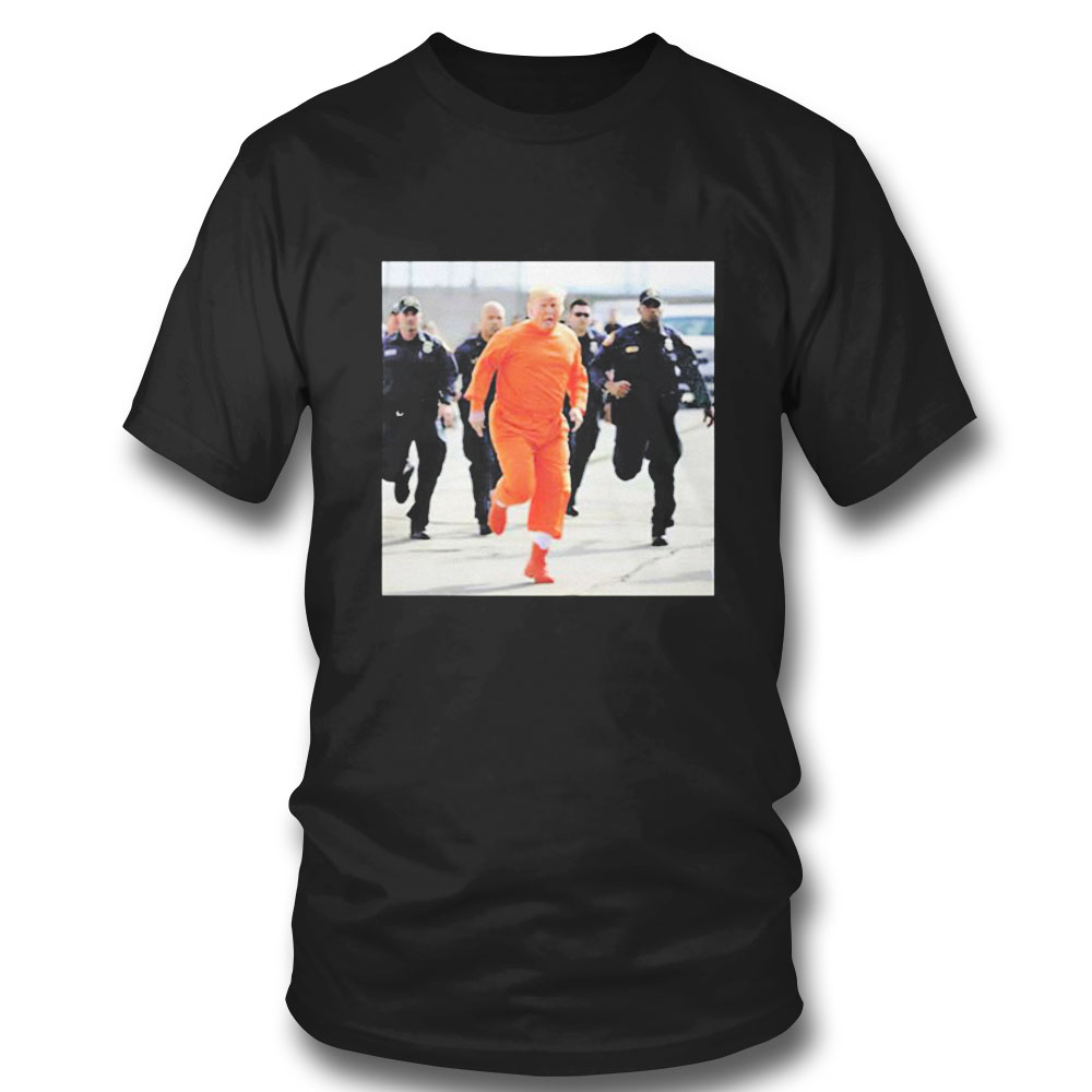 Donald Trump Running Away From Cops In Orange Jumpsuit T-shirt