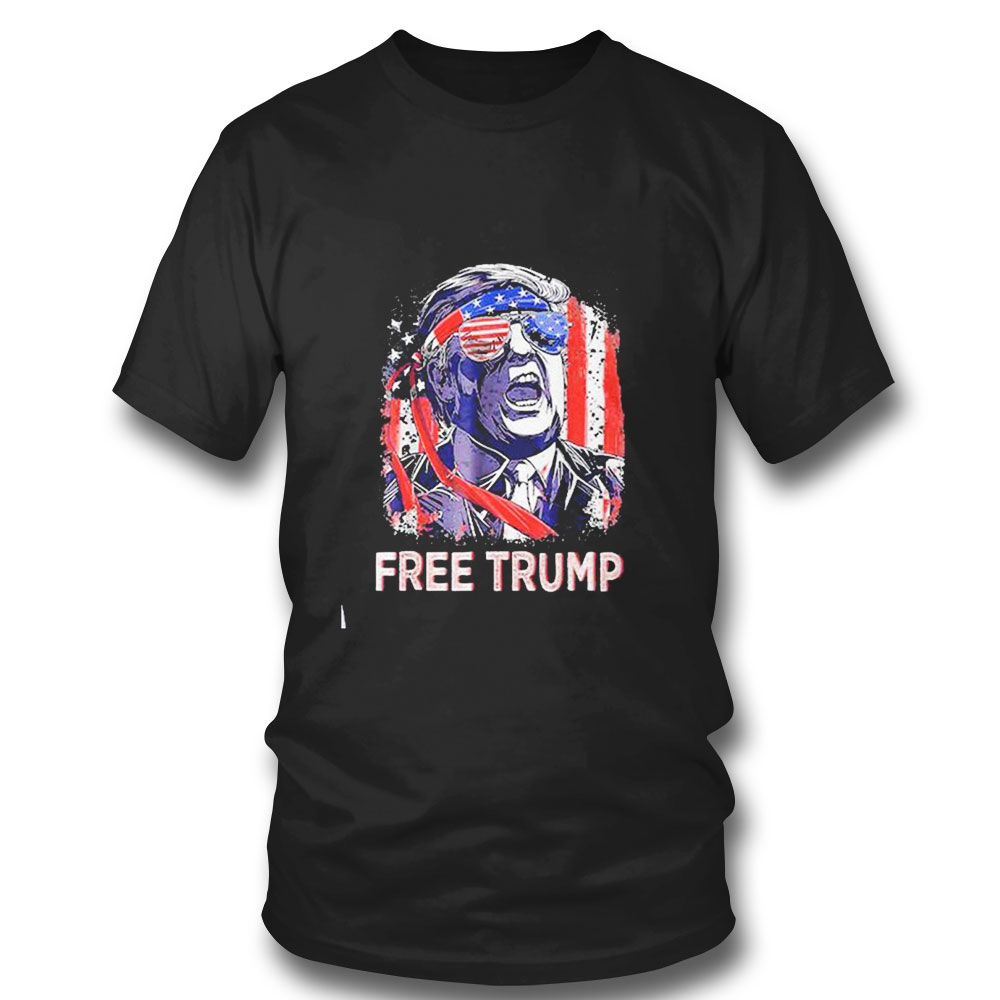 Free Donald Trump 2024 American Flag T-shirt