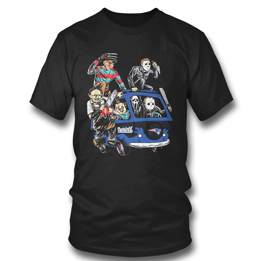 Halloween Horror Characters Driving Car New England Patriots T-shirt