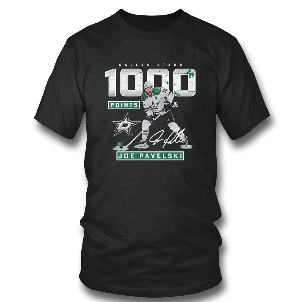 Joe Pavelski Dallas Stars 1000 Career Points Signature T-shirt