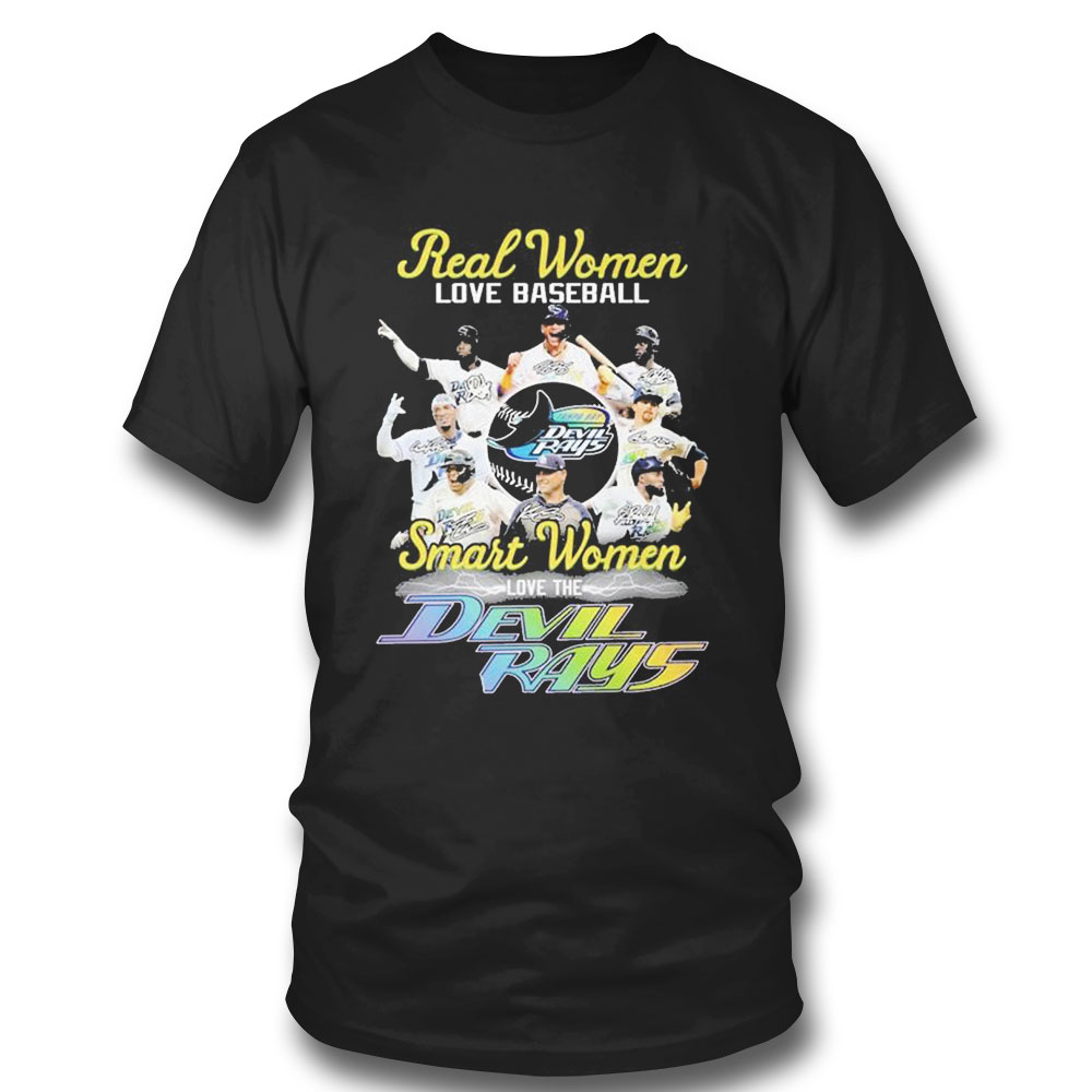 Real Women Love Baseball Smart Women Love The Tampa Bay Devil Rays 2023 Signatures T-shirt