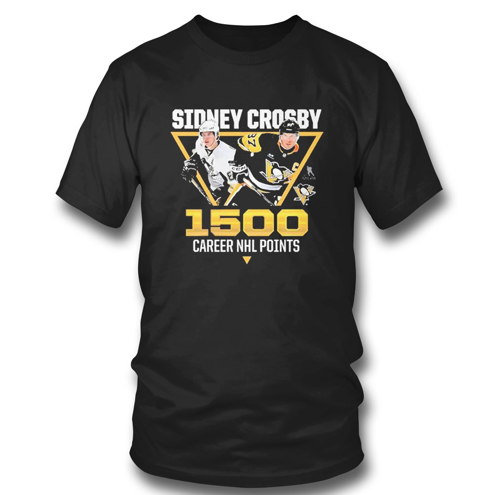 Sidney Crosby Pittsburgh Penguins And Los Angeles Kings 1500 Career Nhl Points T-shirt