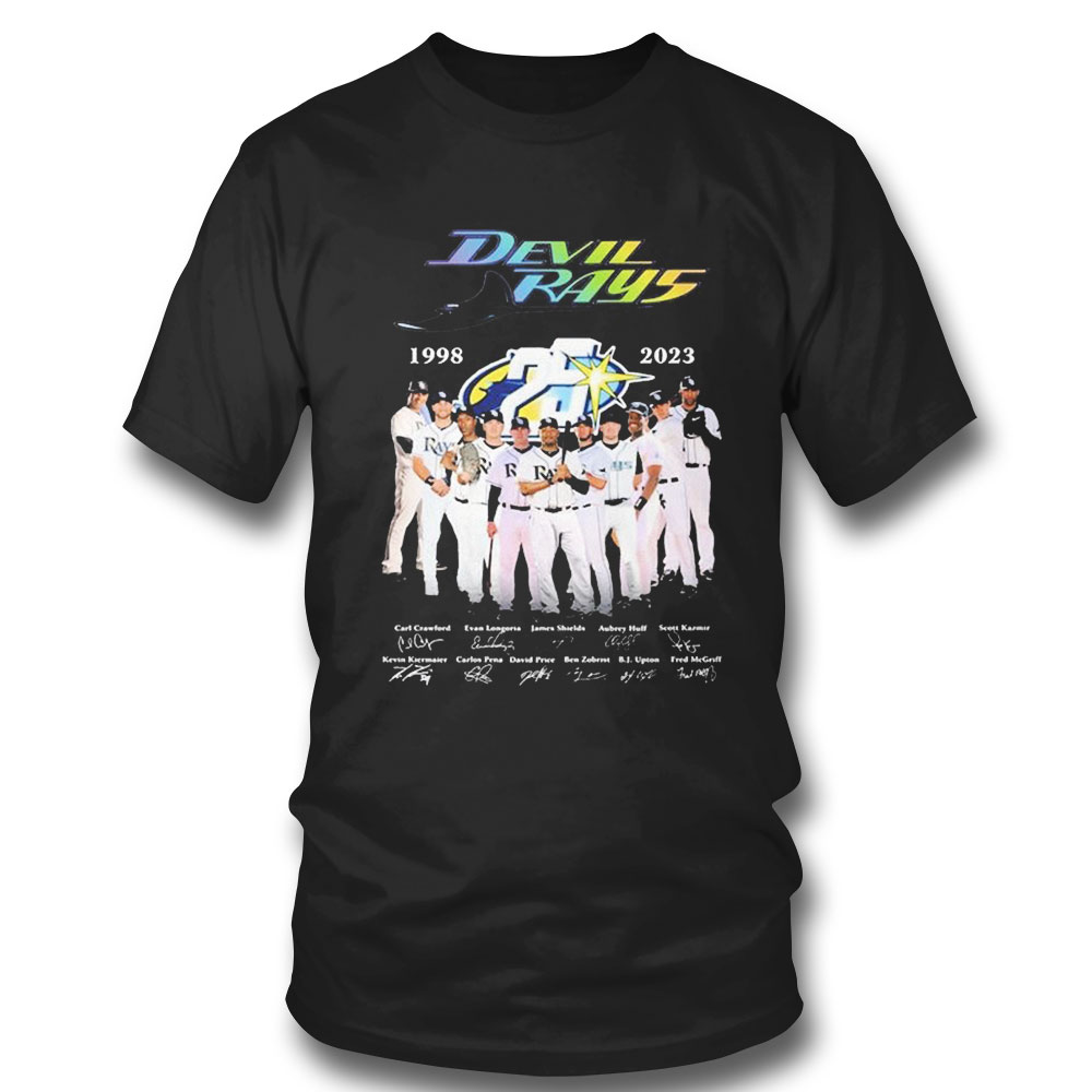 Tampa Bay Devil Rays 25th Anniversary 1998 2023 Thank You For The Memories Signatures T-shirt