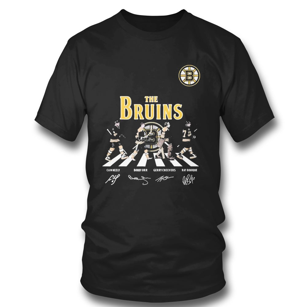The Bruins Abbey Road Cam Neely Bobby Orr Gerry Cheevers Ray Bourque Signatures T-shirt