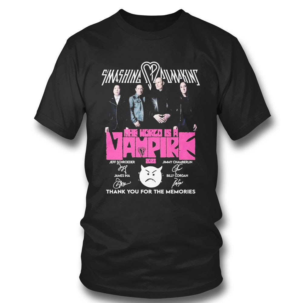 The Smashing Pumpkins The World Is A Vampire 2023 Thank You For The Memories Signatures T-shirt