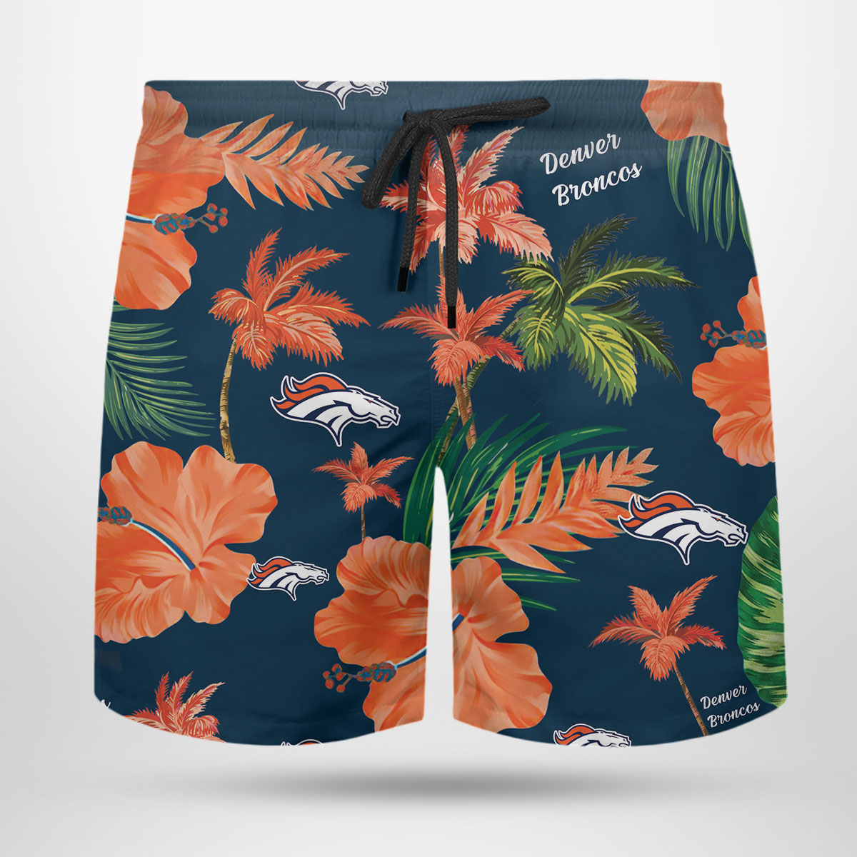 Denver Broncos Nfl Color Hibiscus Button Up Hawaiian Shirt Denver Broncos Nfl Color Hibiscus Button Up Hawaiian Shirt