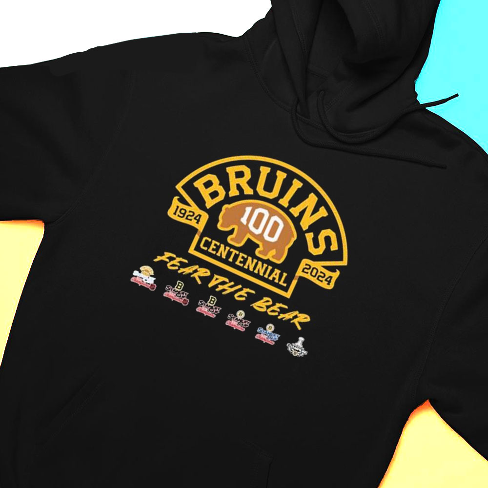 Boston Bruins 100th Anniversary 1924 2024 Fear The Bear T-shirt Boston Bruins 100th Anniversary 1924 2024 Fear The Bear T-shirt