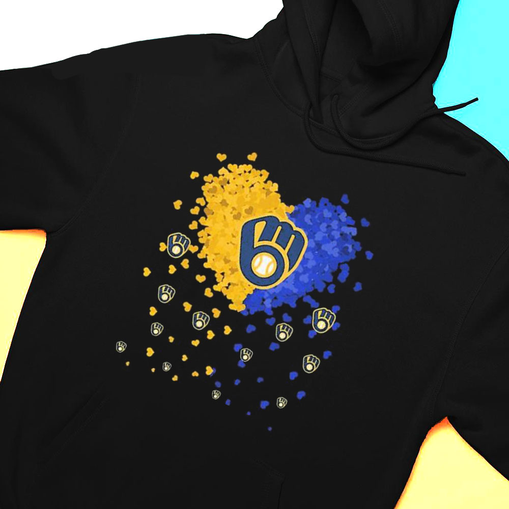 Milwaukee Brewers Hearts Logo T-shirt