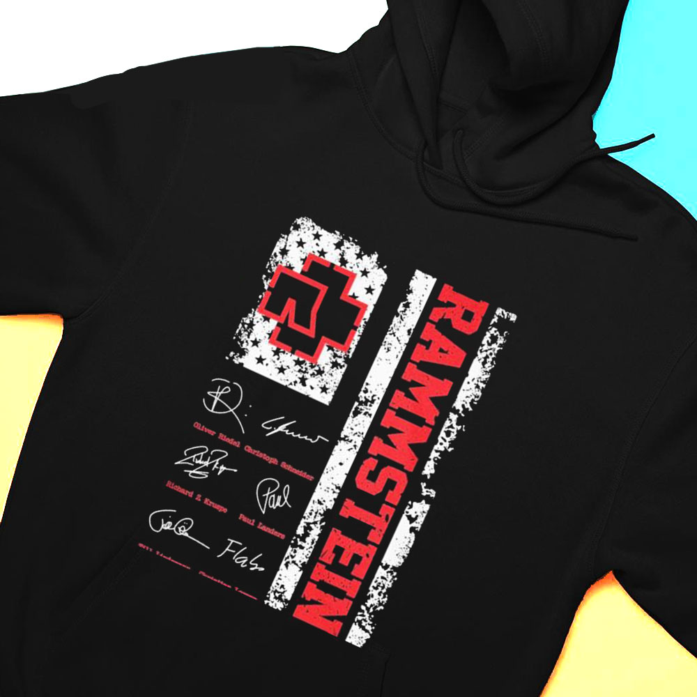 Rammstein Oliver Riedel Christoph Schneider Signature T-shirt