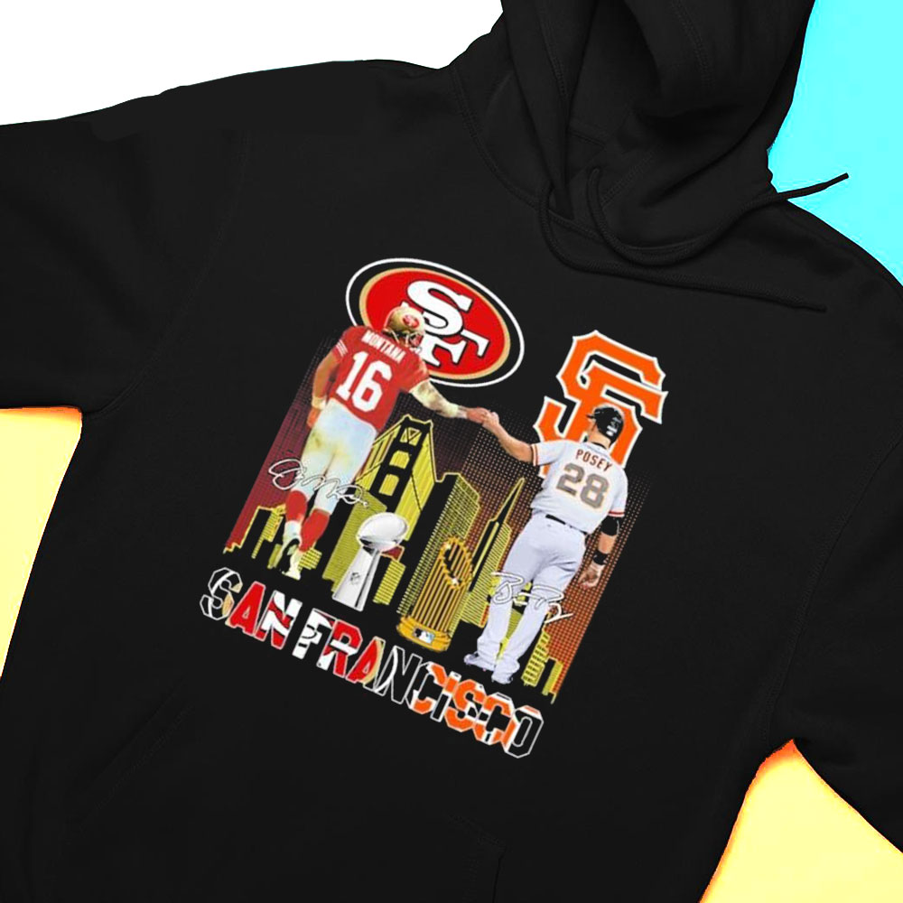 Skyline San Francisco Sport Team Joe Montana And Buster Posey Signatures Shirt