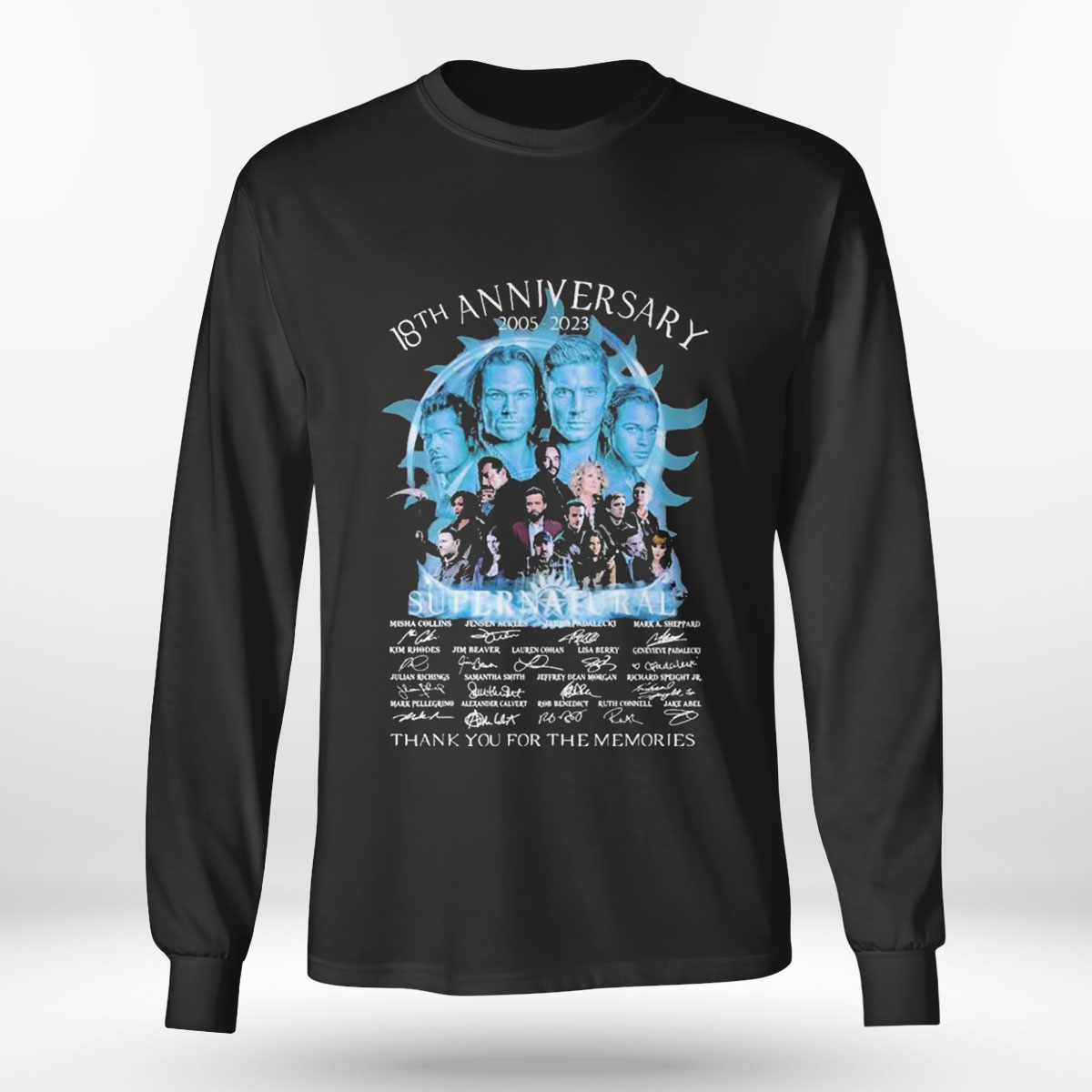 18th Anniversary 2005 2023 Supernatural Misha Collins Jensen Ackles Padalecki Signature T-shirt