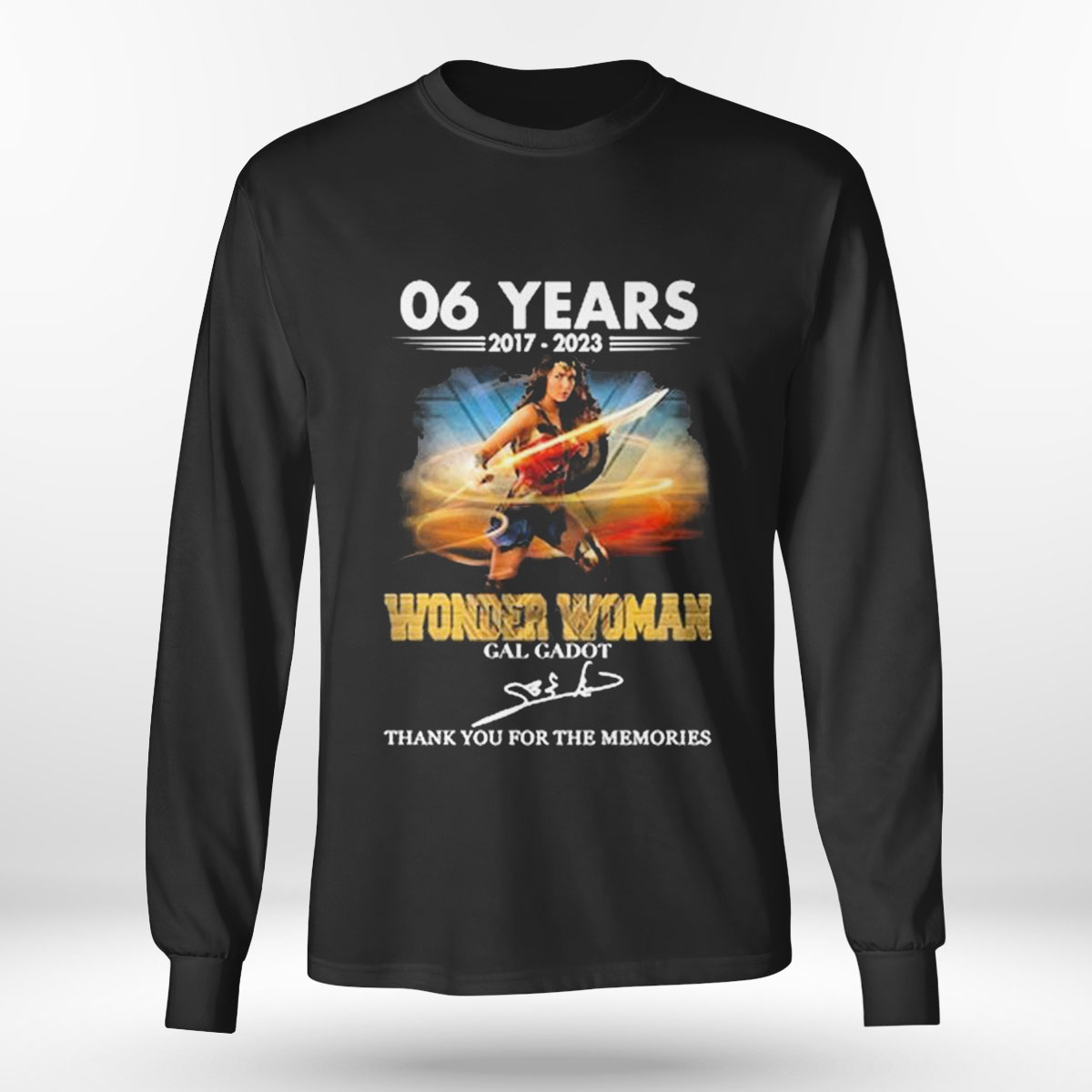 60 Years 2017 2023 Wonder Woman Gal Gadot Signature Thank You For The Memories T-shirt