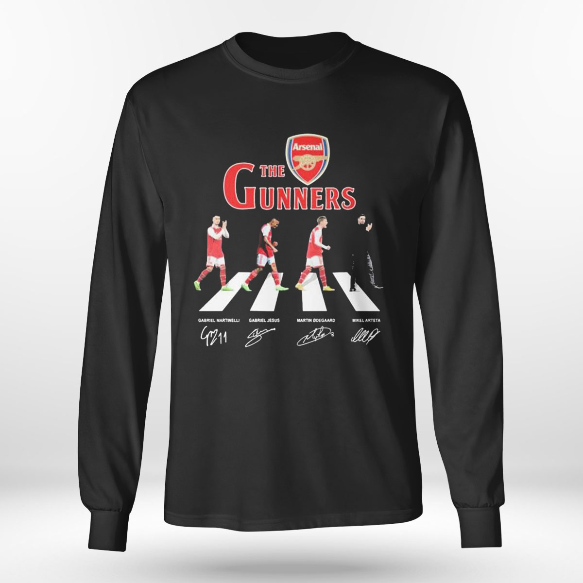 Arsenal The Gunners Abbey Road 2023 Signatures T-shirt