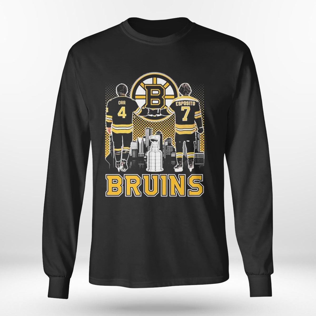 Bobby Orr And Phil Esposito Boston Bruins Skyline Signatures T-shirt