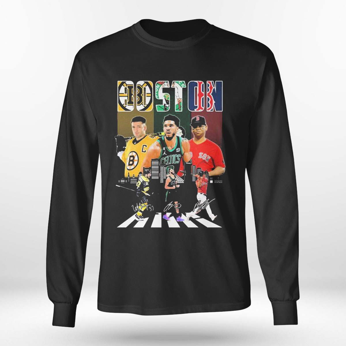 Boston Sport Teams Patrice Bergeron Jayson Tatum Rafael Devers Abbey Road Signatures T-shirt