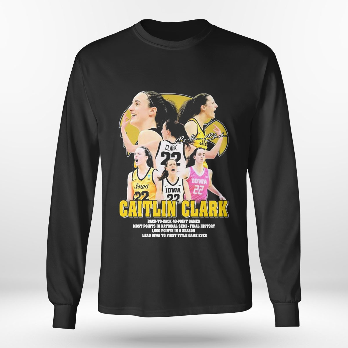 Caitlin Clark Back To Back 40 Point Games Most Points In National Semi Final History T-shirt