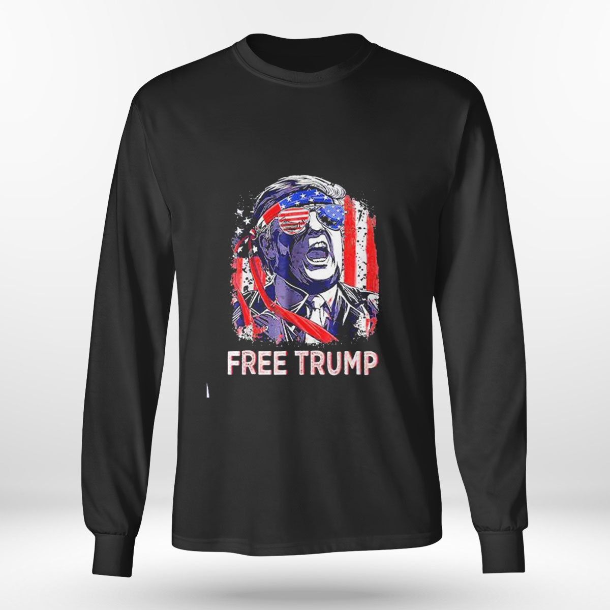 Free Donald Trump 2024 American Flag T-shirt