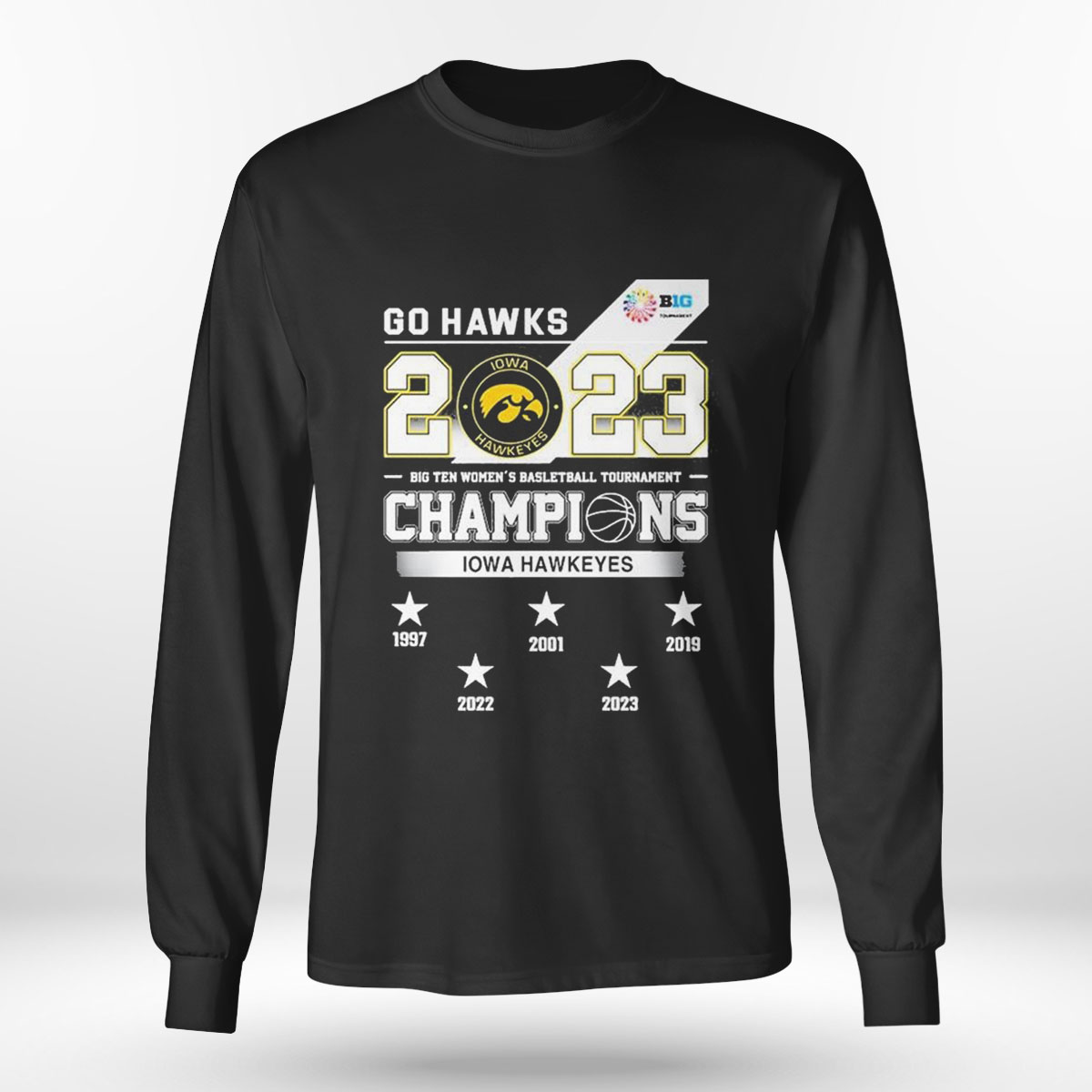 Go Hawks 2023 Big Ten Womens Basketball Tournament Champions Iowa Hawkeyes T-shirt