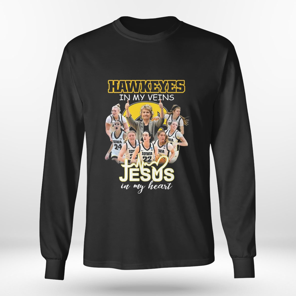 Hawkeyes In My Veins Teams Jesus In My Heart T-shirt